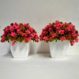 Dekorly Pink Artificial Flowers & Plants With Pot image 1