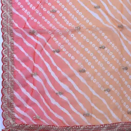 Meena Bazaar Floral Embellished Sequinned Unstitched Dress Material image 4