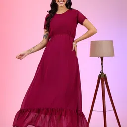 Krunal Raiyani Crepe Fit & Flare Dress-picture-45