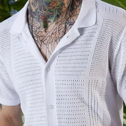 Campus Sutra Comfort Self Design Cutaway Collar Cotton Casual Shirt image 4