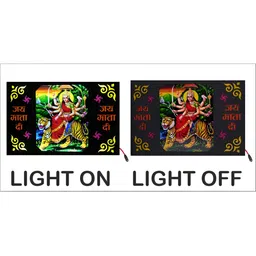 SHRI KHATU SHYAM CREATION Black & Red Single Piece Wooden Religious Wall Arts image 5