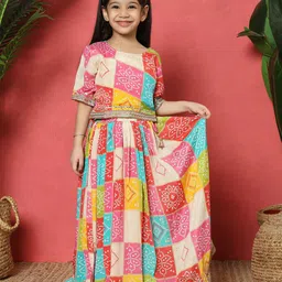 Readiprint Fashions Girls Printed Ready to Wear Lehenga & Blouse With Dupatta-image-78