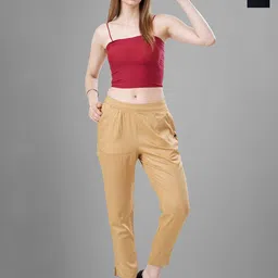 T19 Womenc Pack Of 2 Relaxed Straight Fit Cigarette Trousers-image-0