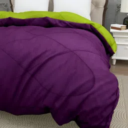 BED-SHEET.COM Purple & Green Microfiber Mild Winter 300 GSM Double Bed Comforter image 4