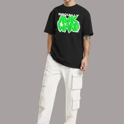 Leotude Men Typography Printed Round Neck Cotton Oversized T-shirt image 4