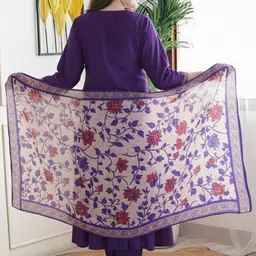 SRILICA Women Floral Embroidered Regular Thread Work Kurta with Trousers & With Dupatta image 2