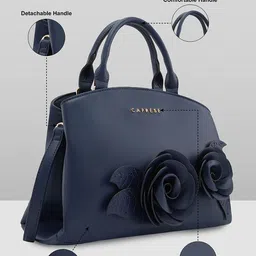Caprese Women Solid Structured Leather Handheld Bag image 4