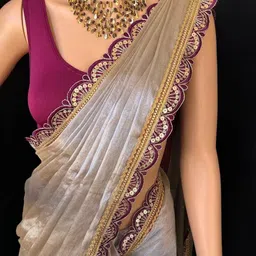 sareya veela Solid/Plain, Embroidered Maheshwari Georgette Saree-picture-14