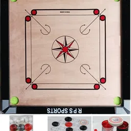 rps Premium 26inch Round Pocket Carrom Board with Coins ,Striker & Disco powder 66 cm Carrom Board-picture-23