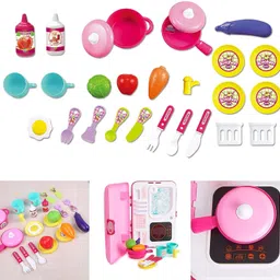 planet of toys 2 in 1 Little Chef Trolley Kitchen Playset for Girls image 5