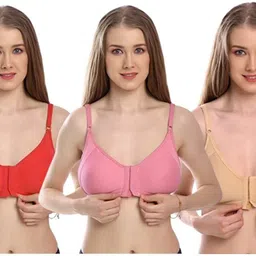 viyan fashion Pack of 3 Women T-Shirt Non Padded Bra-picture-19