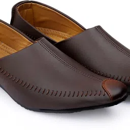 stylelure Ethnic Half Cut Slip On Juttis for Wedding|Traditional Kurtas Shoes Mojaris For Men image 1