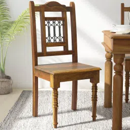 amberville from pepperfry Stafford Sheesham Wood Dining Chair In Scratch Resistant Provincial Teak Finish (Set Of 2) image 1