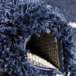 AaHo Decor Blue & White Geometric Shaggy Woolen Carpets image 5