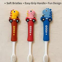 sprout kidz Dino Toothbrush – Fun Design, BPA-Free & Perfect for Baby’s First Teeth Extra Soft Toothbrush image 3