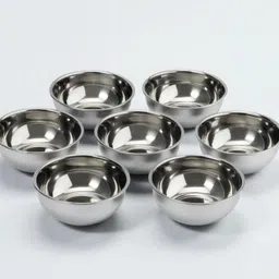 sharky Stainless Steel Serving Bowl Stainless Steel Bowl 11.5 cm, Floral Laser Design Bowl for Kitchen-picture-11