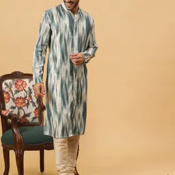 TABARD Abstract Printed Thread Work Pure Cotton Straight Kurta image 3