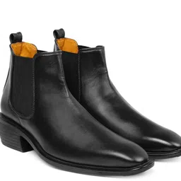 bxxy Men's New Arrival Faux Leather Material Height Increasing Elavetor Black Office Wear Chelsea Boots Boots For Men image 3