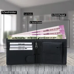 dezire crafts Men Casual, Ethnic, Evening/Party, Travel, Formal, Trendy Black Artificial Leather Wallet image 4