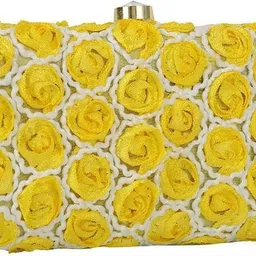 tooba handicraft Casual Yellow Clutch image 2
