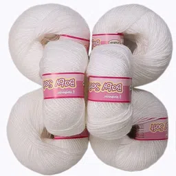 rcb Kintting Yarn Acrylic Wool (White) (6 PC) Baby Soft 4 ply Wool Ball Hand Knitting Wool/Art Craft Soft Fingering Crochet Hook Yarn, Needle Knitting Yarn Thread Dyed Shade no-18-picture-18