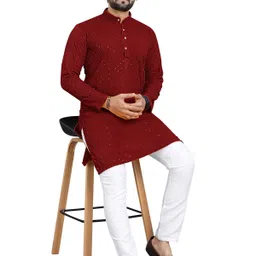 click n buy Men Cotton Rayon Kurta Pyjama Set image 4
