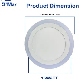 d'mak 16 Watt White+PGB Round Surface Led Decorative Panel Light (Pack Of 01) Ceiling Light Ceiling Lamp image 4