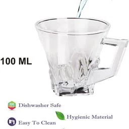 Somil Clear Glass Coffee & Tea Cup / Mug (100 Ml), Enjoy Your Drink in Style8.2 X 11 X 8Cm image 3