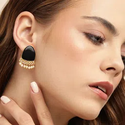 Anouk Gold-Plated Beaded Contemporary Stud Earrings-image-57