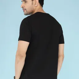 NOBLE HUSTLE Men Typography Printed Round Neck Cotton T-shirt image 4