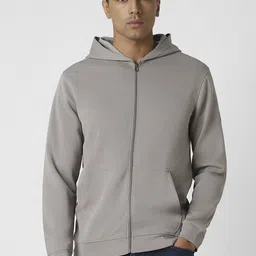 Van Heusen Flex Men Solid Hooded Open Front Jacket-picture-29
