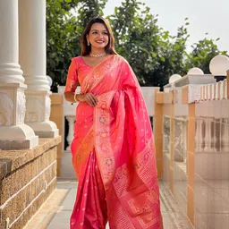 Ekta Textiles Woven Design Zari Banarasi Saree image 4