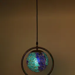 1ST TIME Blue & Green 2 Pieces Textured Spherical Shaped Ceiling Lamps-picture-48
