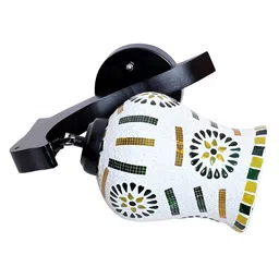 KINIS Black & White Printed Wood Bell Shaped Wall Lamp image 2