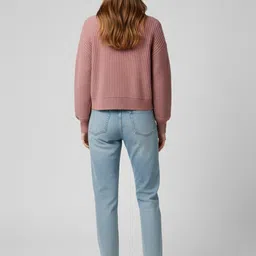 HERE&NOW Self Design Acrylic Front Open Sweater image 5