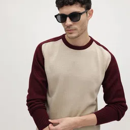 The Roadster Life Co. Colourblocked Round Neck Acrylic Pullover-image-39