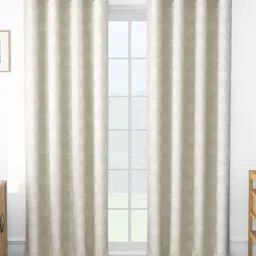 Story@home Beige & White Set of 2 Floral Room Darkening Long Door Curtain-image-77