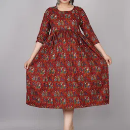 TANISHA Ethnic Print Maternity Fit & Flare Dress-picture-0