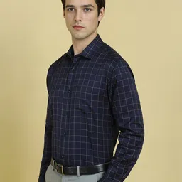 Allen Solly Men Slim Fit Spread Collar Checked Cotton Formal Shirt image 2