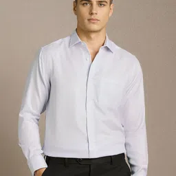 Louis Philippe Spread Collar Full Sleeves Pure Cotton Formal Shirt-picture-34