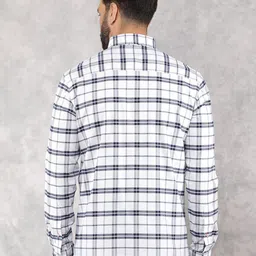 Crimsoune Club Men Smart Button-Down Collar Tartan Checked Cotton Slim Fit Casual Shirt image 3