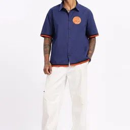 Eszett Spread Collar Cotton Oversized Casual Shirt-picture-33