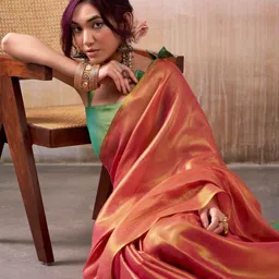 MUKHITA Zari Tissue Handloom Kanjeevaram Saree image 3