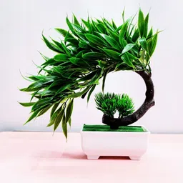 Dekorly Green Plastic Artificial Flowers & Plants With Pot-picture-33