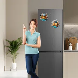 GIFTODAY Set Of 2 Blue & Yellow UAE Printed Fridge Magnets image 5