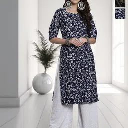 HERE&NOW Women Pack Of 3 Ethnic Motifs Printed Crepe Kurta-picture-38