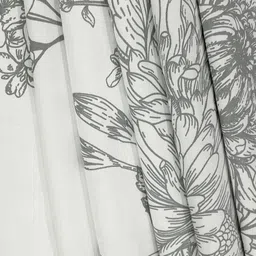 SWAYAM Grey & White Ethnic Motifs 250 TC Queen Bedsheet with 1 Pillow Covers image 4