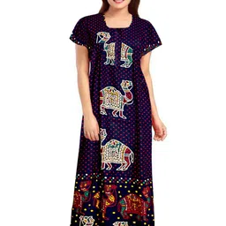 AAKARSHANA CREATION Women Blue Maxi Nightdress-image-98
