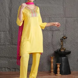 Anouk Women Yellow Kurta Sets image 2