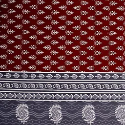 KD PRINTS Maroon & White Ethnic Motifs 180 TC King Bedsheet with 2 Pillow Covers image 2